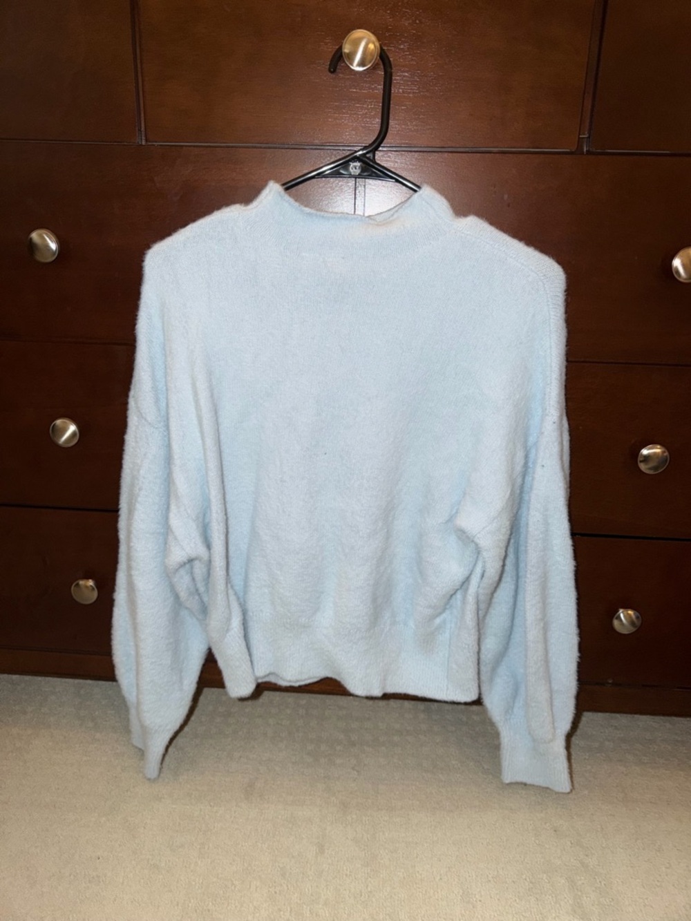 Divided Light Blue Mock Neck Sweater